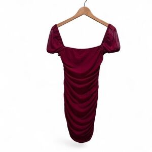Princess Polly Burgundy‎ Ruched Mini Dress